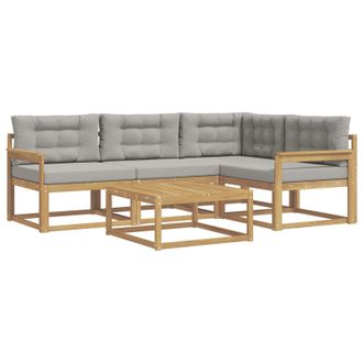 vidaXL Conjunto De Sof&aacute;s De Exterior 5 Pcs Blanco Y Gris Claro Vidaxl