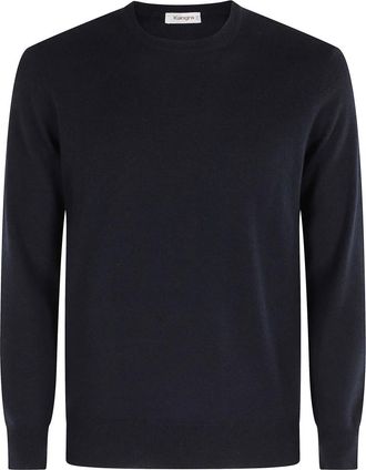 KANGRA Jersey de cuello redondo de lana merino - Knitwear - Hombre - Azul - 3XL