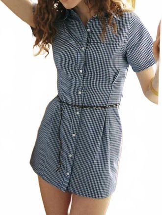 A Bronze Age Sloane Dress In Gingham