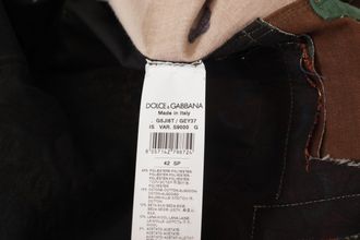 Dolce & Gabbana Mens Multicolor Button Down Patchwork Shirt Polyester