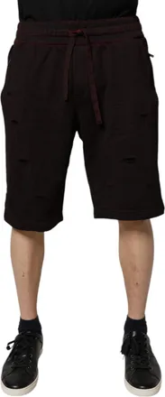 Dolce & Gabbana Bordeaux Cotton Bermuda SweatMens Mens Shorts (Pre-Owned)