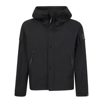C.P. Company Rain Proof Jackets, male, Black, Size: L Hooded Jacket