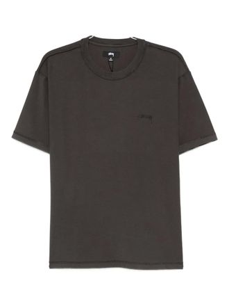 St&uuml;ssy logo-embroidered jersey T-shirt - unisex - Cotton - S - Black