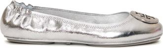 Tory Burch Ballerina Shoes, female, Gray, 6 1/2 UK, Silver Ballerina Shoes with Micro Rhinestones