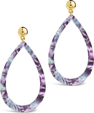 Sterling Forever Teardrop Resin Stud Earrings