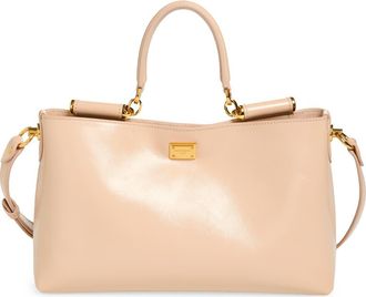 Dolce & Gabbana My Sicily Leather Shoulder Bag in 80095 Nudo 1 at Nordstrom