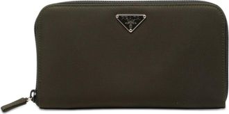 Prada Dark Green Nylon Long Wallet (Bi-Fold) (Pre-Owned)