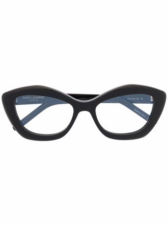 Saint Laurent Eyewear cat-eye frame glasses - women - Acetate - 54 - Black
