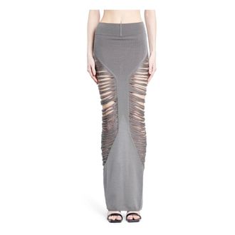 Rick Owens Maxi Skirts, female, Gray, M, Pillar Skirt