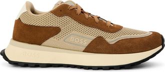 HUGO BOSS Mens Runn Knsd 10260591 01 Low Top Trainers in Open Brown - Size UK 11