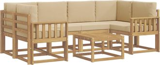 vidaXL Conjunto De Sof&aacute;s De Exterior 7 Uds. Y Beige Vidaxl