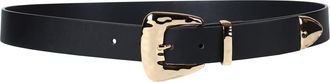 Linea Pelle Molten Belver Buckle Belt in Black at Nordstrom Rack, Size X-Large