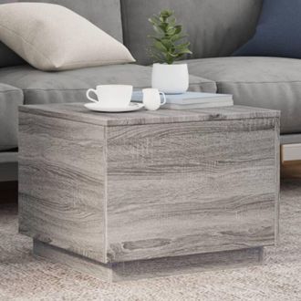vidaXL vidaXL Tavolino da Salotto con Luci LED Grigio Sonoma 50x50x40 cm