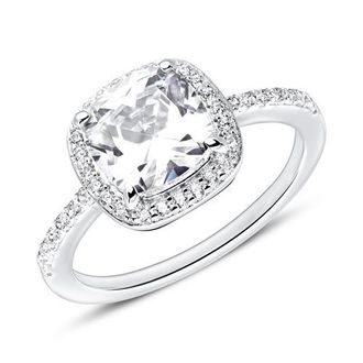 Unique 925er Silber Ring mit weißen Zirkonia, gravierbar