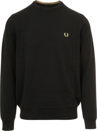 Fred Perry Klassieke Ronde Hals Trui - Heren - Ronde hals truien - Zwart - M - Katoen - Truien & Vesten