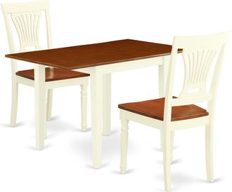 East West Furniture Dining Room Set Buttermilk & Cherry, NDPL3-WHI-W