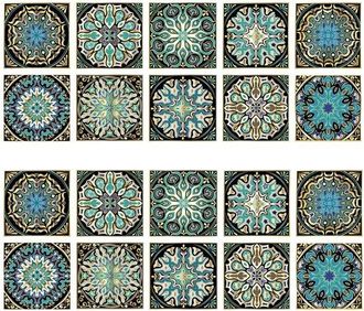 OEM 20 Unidades, Adhesivos Para Azulejos, Decoraci&oacute;n De Papel Tapiz Autoadhesivo, Flores Artificiales, Para Sala De Estar, Ba&ntilde;o, Pvc, 2020 Cm