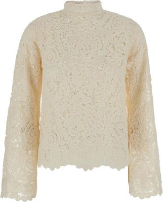 Semicouture Lace Pull - Dames - Blouses - Beige - S - Overhemden