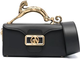 Lanvin Tassen, Dames, Zwart, ONE Size, Zwarte Kattenleren Tas