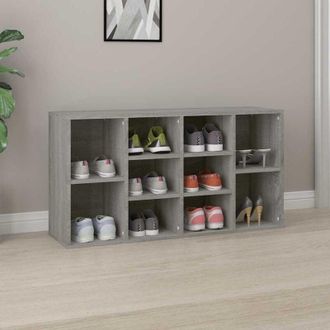 vidaXL Shoe Bench Grey Sonoma 103x30x55 cm Engineered Wood Vidaxl