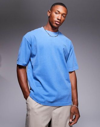 Boss Orange by Hugo Boss T-shirt vestibilit&agrave; comoda blu tinta in capo
