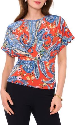 Chaus Stretch Jersey Banded Waist Top in Orange at Nordstrom, Size Small