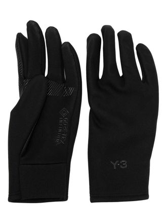 Yohji Yamamoto logo-embossed anti-slip gloves - Black