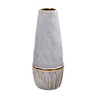 Nearly Natural 15-in Regal Stone Decorative Vase with Gold Accents in Gray at Nordstrom