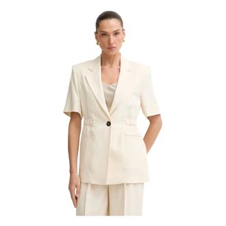 Pinko Pinko, Dames, Jassen, Beige, Maat: M Katoen