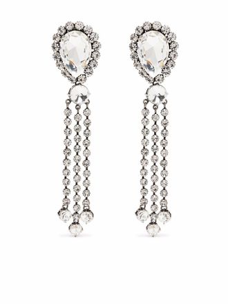 Alessandra Rich crystal drop earrings - Silver