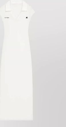 Courr&egrave;ges polo v-neck short-sleeve maxi dress