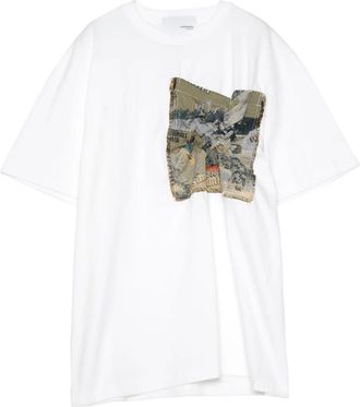 Yoshiokubo T-shirt con tasca stile arazzo - Bianco