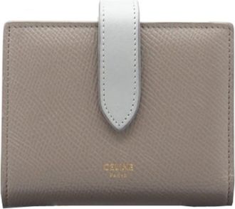 Celine Beige Blue Leather Wallet (Bi-Fold) (Pre-Owned)
