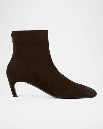 Toteme Suede Zip-Up Ankle Boots