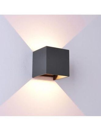 Mantra Mantra Aplique Exterior Led Cuadrado Davos Gris Oscuro, 2x6w 12w 2700k Dimmable 1100lm