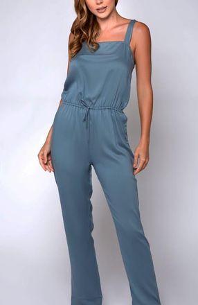 iCollection Cotton Tencel Ankle-Length Jumper with Elastic Waist in Blue at Nordstrom, Size X-Large