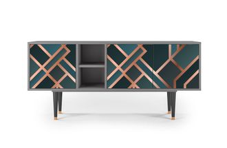 StoryZ Mueble de TV azul-verde 3 puertas L 150 cm