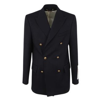 Golden Goose Formal Blazers, male, Blue, Size: S Double-Breasted Blazer