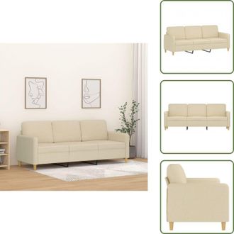 vidaXL Divano moderno - vidaXL Divano a 3 Posti Crema 180 cm in Tessuto - Divano comfort