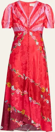 Saloni Lea Printed Long Dress