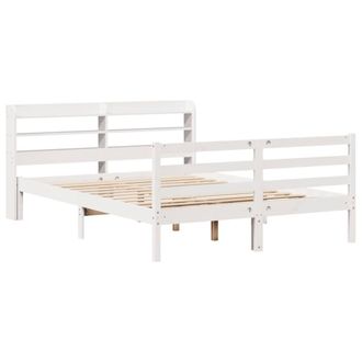 Berkfield Home Beautiful Bed Frame with Headboard without Mattress White 160x200 cm