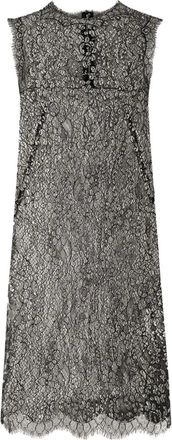 Dolce & Gabbana Lam&eacute; mini-jurk met kant - Zwart