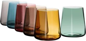 Trade Shop Trade Shop - Conjunto De 6 Gafas De Colores De 380 Ml En Vidrio Para Agua Y Vino De Vino