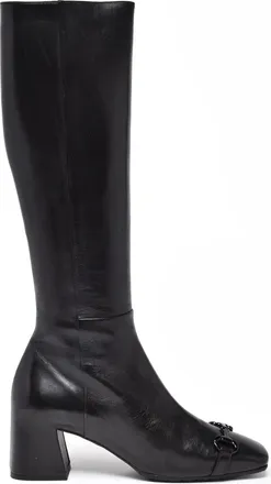 Mara Bini Black Leather Round Toe Boots
