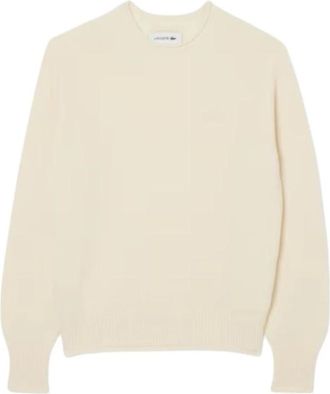 Lacoste 3D Knit Carded Wool Sweater - Dames - Ronde hals truien - Beige - 2XS - Wol - Truien & Vesten