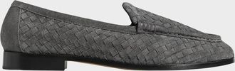 Bottega Veneta Men & apos;s Silenzio Intrecciato Suede Moc-Toe Loafers