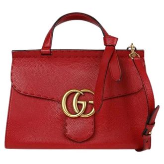Gucci Pre-owned Handbags, female, Red, Size: ONE SIZE Pre-owned GG Marmont Small Tote Shoulder Bag