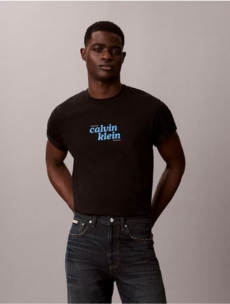 Calvin Klein Jeans Calvin Klein Mens 1989 Logo Graphic Relaxed T-Shirt - Black - 2XL