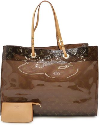 Louis Vuitton Brown Clear Vinyl Leather Beach Bag Shoulder Bag Tote Bag (Pre-Owned)