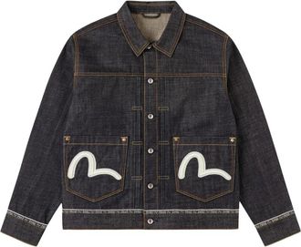 Evisu Logo Selvedge Seagull Embroidery Denim Jacket - Heren - Spijkerjassen - Blauw - S - Denim - Jassen